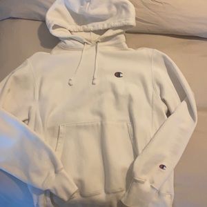 Like new white champion hoodie !!